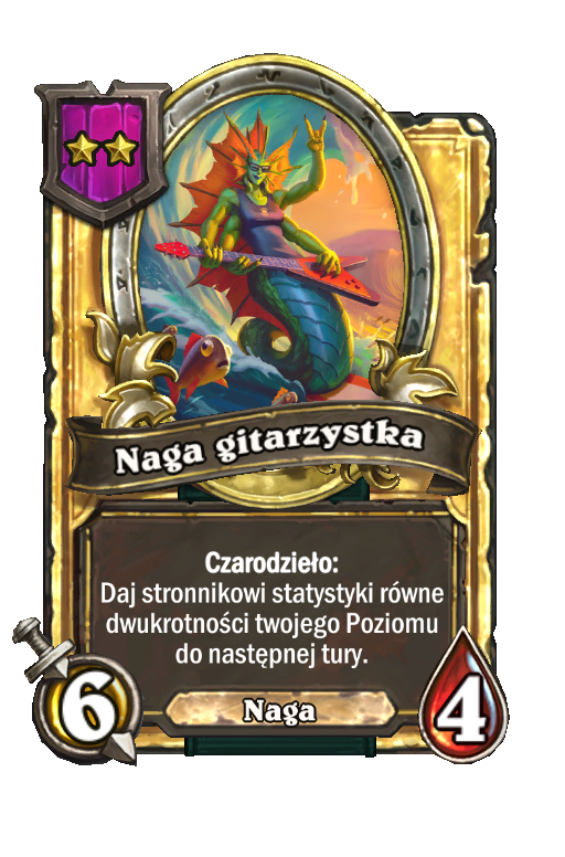 Naga gitarzystka (złota)