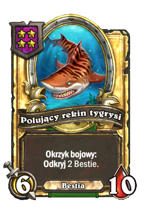 Polujący rekin tygrysi (złota)