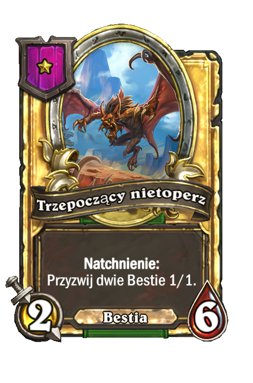 Trzepoczący nietoperz (złota)