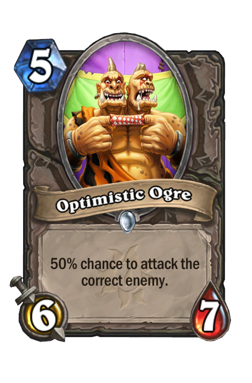 Optimistic Ogre Madness At The Darkmoon Faire Hearthstone Card 