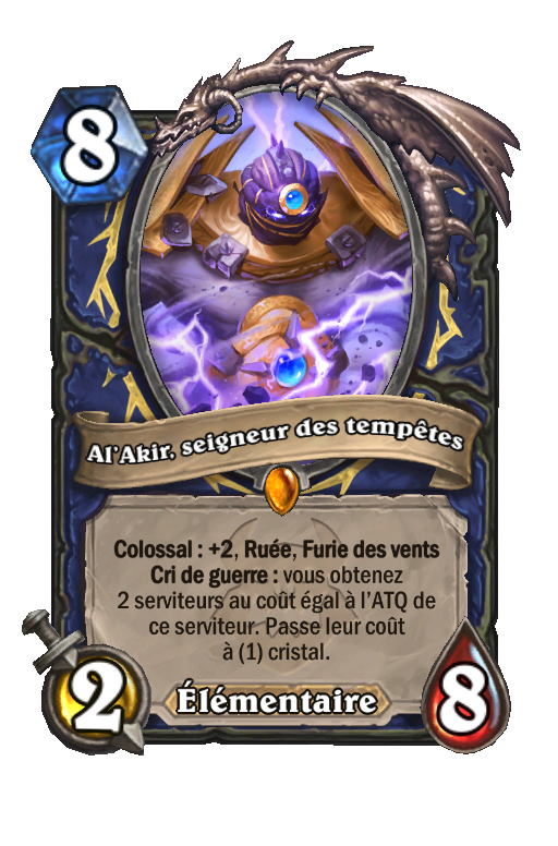 Al'Akir the Windlord (8 mana, 2/8, Colossal) — the finisher