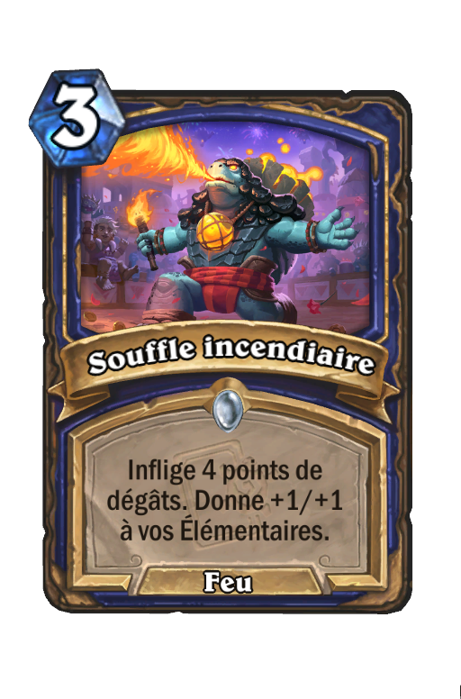 Fiery Breath (3 mana) — damage and board buff in one card
