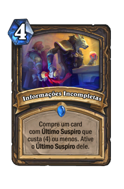 Informações Incompletas